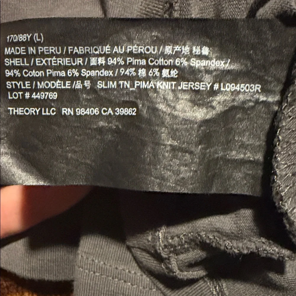 Theory Gray Pima Cotton Essential Turtleneck - Size L - Picture 6 of 6